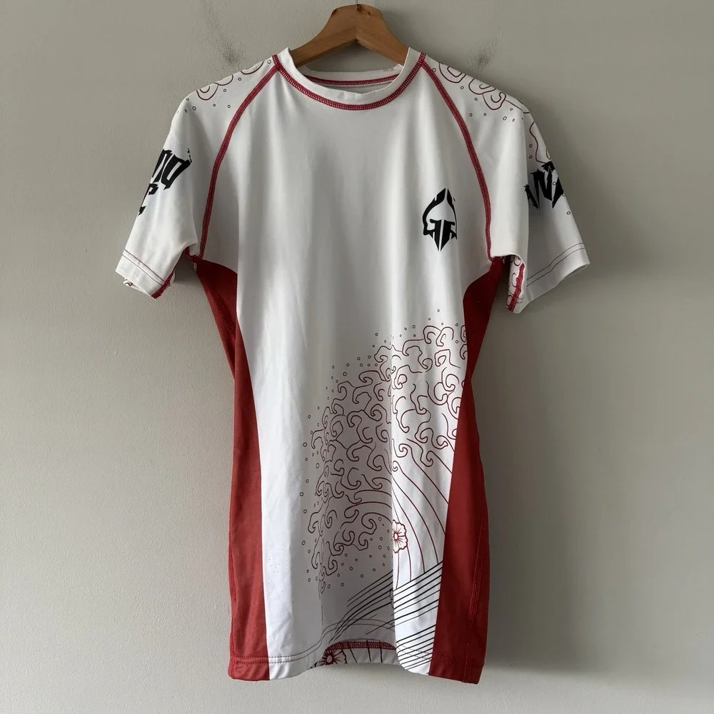 Ground Game Rash Guard Mens M Short Sleeve Jiu Jitsu MMA BJJ Kickboxing Judo